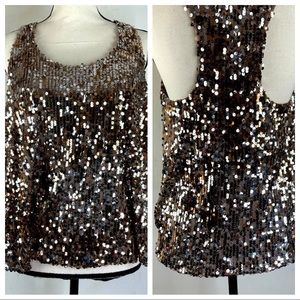 Forever 21 Metallic Sequined Racerback Swing Tank Size M